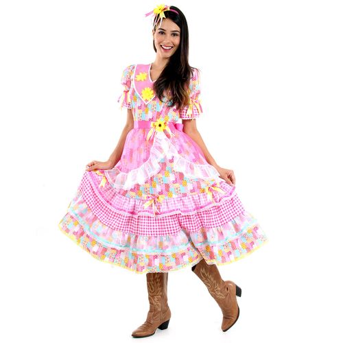 Fantasia Vestido Junina Ana Adulto e Infantil - Festa Junina