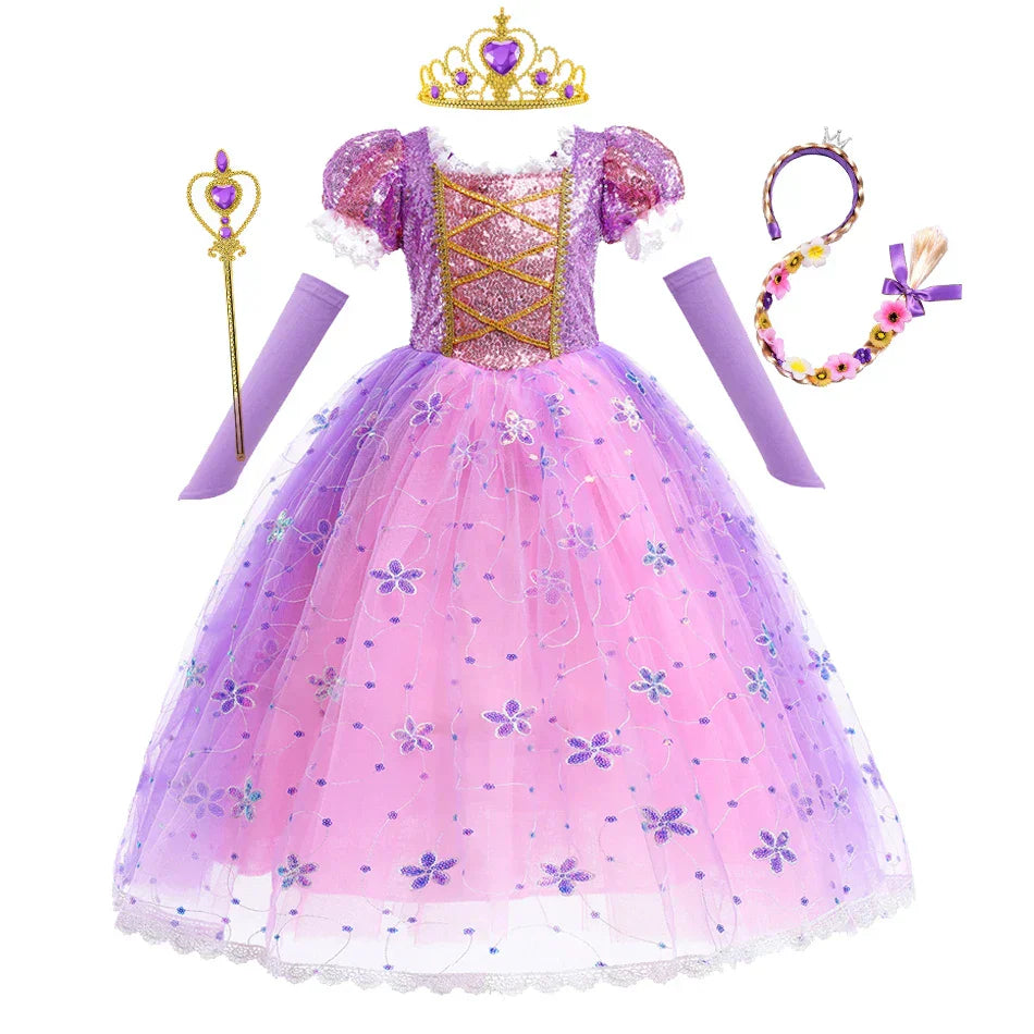 Fantasia Rapunzel Infantil e Adulto
