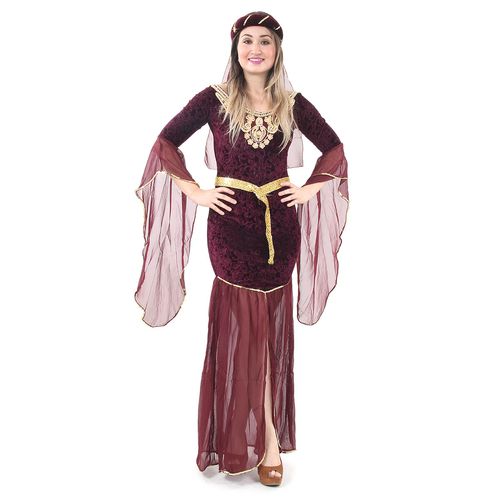 Fantasia Medieval Feminino Adulto e Infantil