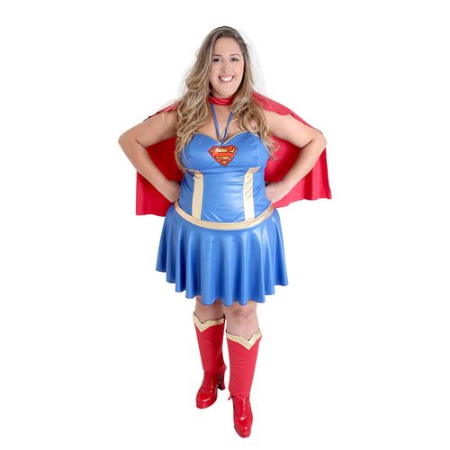 Fantasia Super Mulher Adulto e Infantil - Plus Size