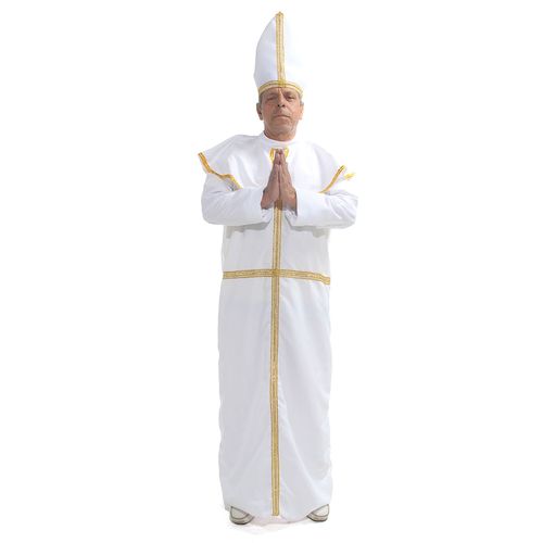 Fantasia Religiosa De Papa Adulto e Infantil Com Mitra Abrakadabra