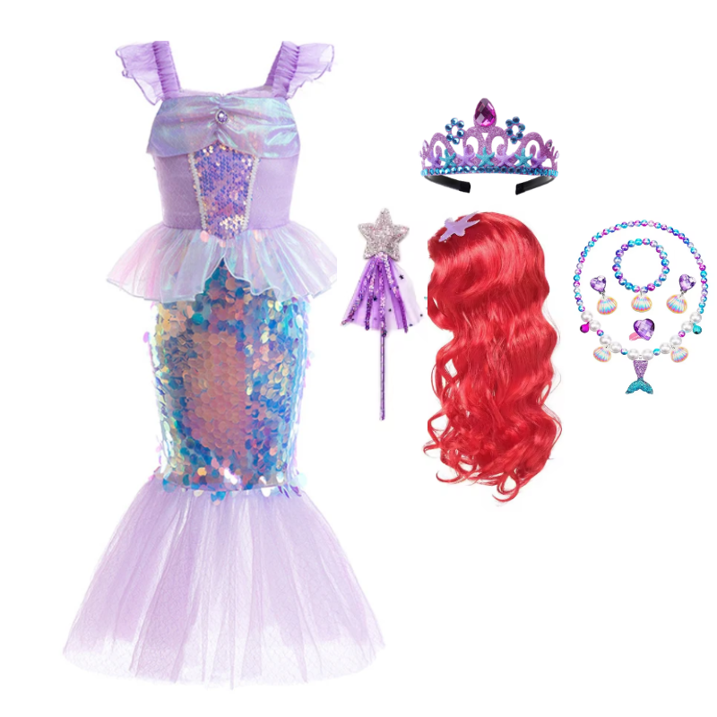 Fantasia Infantil e Adulto Ariel Brilhante