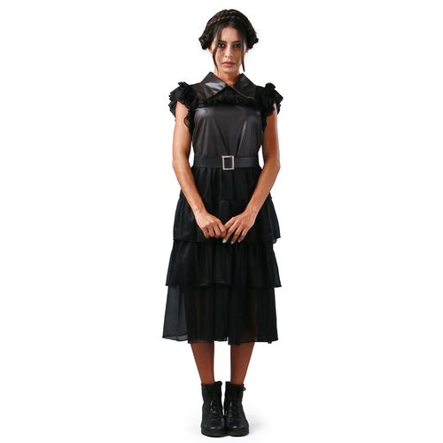 Fantasia Wandinha Luxo Baile Adulto e Infantil Cosplay Halloween