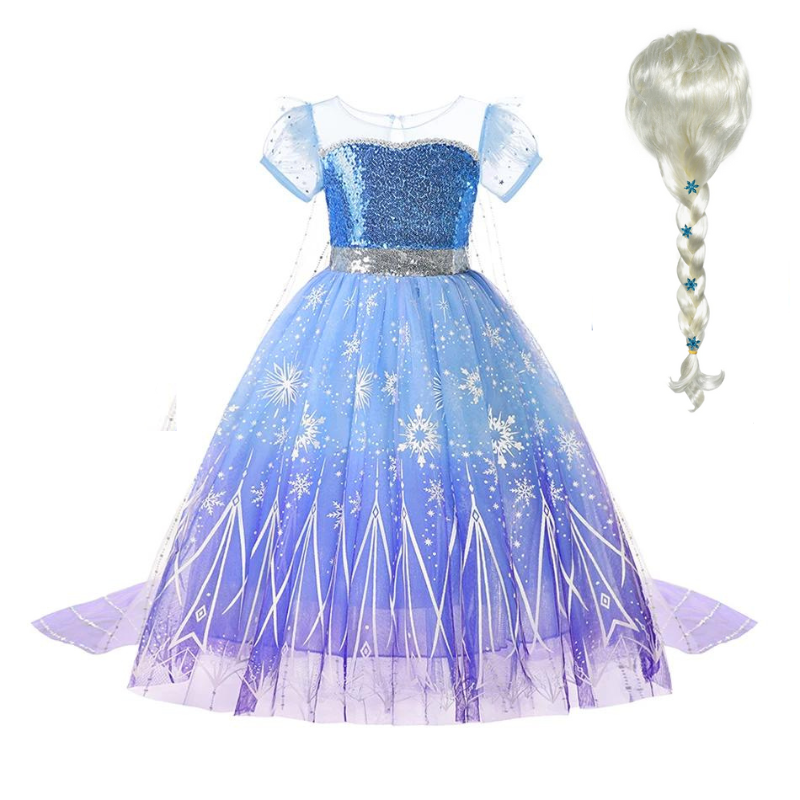 Fantasia Infantil e Adulto Elsa Frozen com Peruca