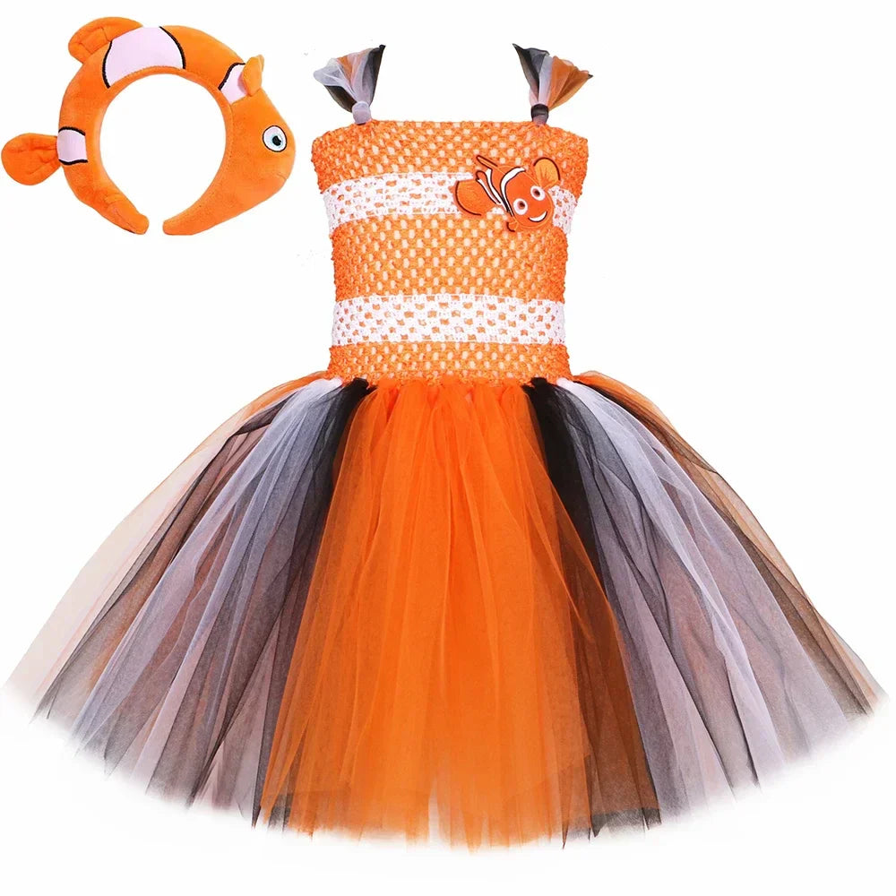 Vestido Nemo Infantil e Adulto