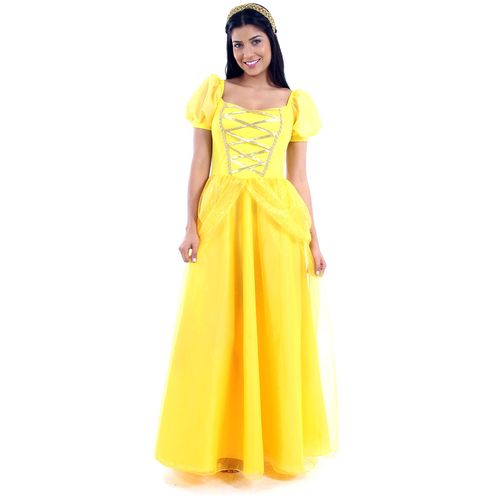 Fantasia Princesa Amarela Adulto e Infantil - Era uma vez