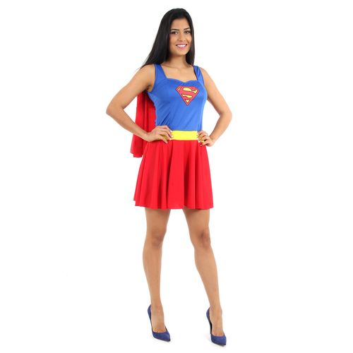 Fantasia Super Mulher Verão Adulto e Infantil - Liga da Justiça - Original