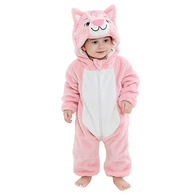 Pijama Gatinho Rosa Infantil e Adulto