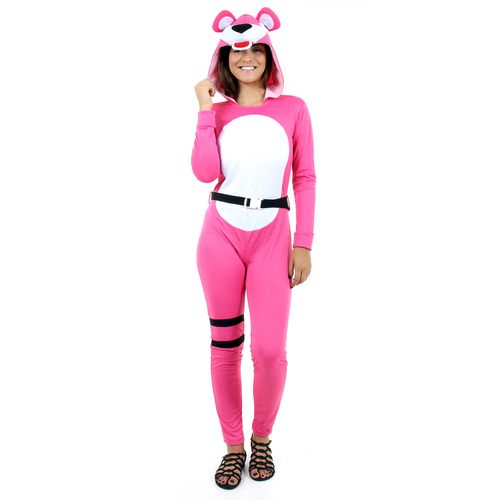 Fantasia Ursinha Rosa Kigurumi Adulto e Infantil com Capuz