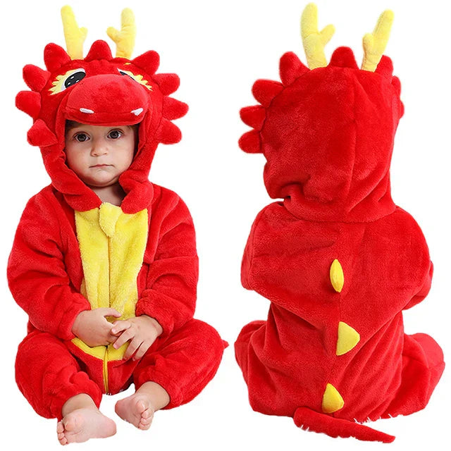 Pijama Dinossauro Vermelho Infantil e Adulto